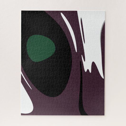 U-Bahn: Abstrakt Schwarz, Weiß, Lila und Grün Puzzle (Vertikal)