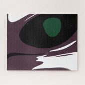 U-Bahn: Abstrakt Schwarz, Weiß, Lila und Grün Puzzle (Horizontal)