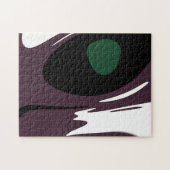 U-Bahn: Abstrakt Schwarz, Weiß, Lila und Grün Puzzle (Horizontal)