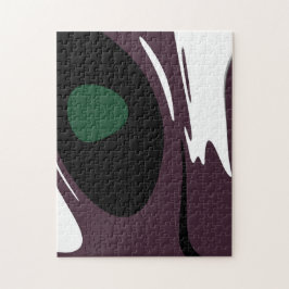 U-Bahn: Abstrakt Schwarz, Weiß, Lila und Grün Puzzle