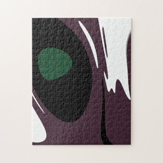 U-Bahn: Abstrakt Schwarz, Weiß, Lila und Grün Puzzle (Vertikal)