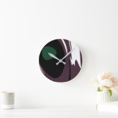 U-Bahn: Abstrakt Schwarz, Weiß, Lila und Grün Runde Wanduhr (Zuhause)