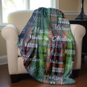 U-Bahn Art jeder Text tartan grün baffalo kariert Fleecedecke