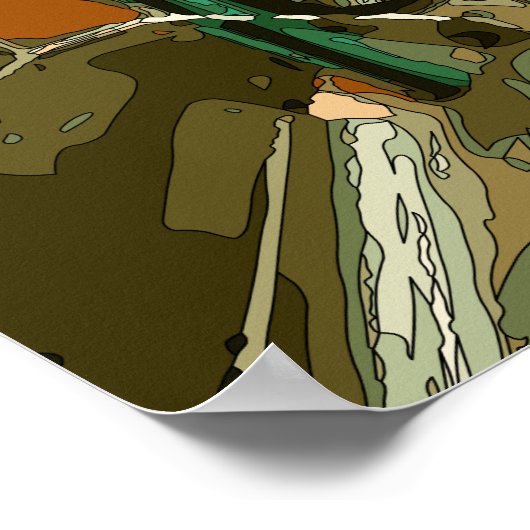 U-Bahn-Auto im Metal Poster (Ecke)