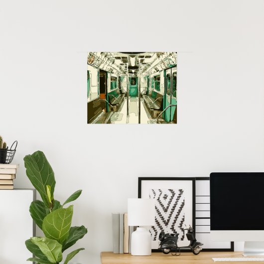 U-Bahn-Auto im Metal Poster (Heimbüro)