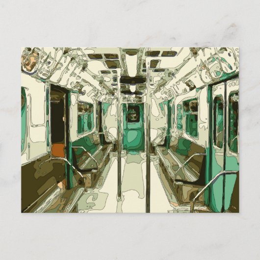 U-Bahn-Auto im Metal Postkarte (Vorderseite)