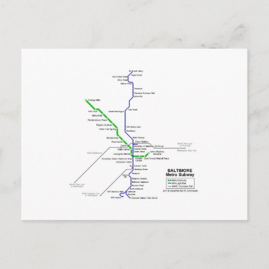 U-Bahn Baltimore Postkarte (Vorderseite)