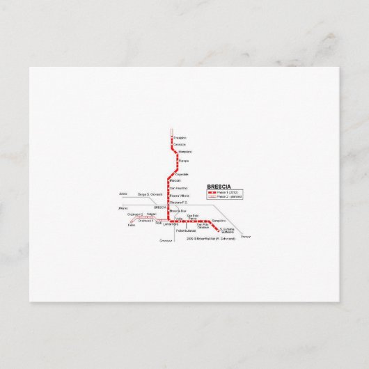 U-Bahn Brescia Postkarte (Vorderseite)