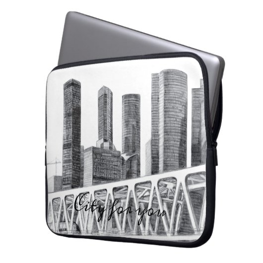 U-Bahn-Brücke Laptopschutzhülle (Vorderseite Links)