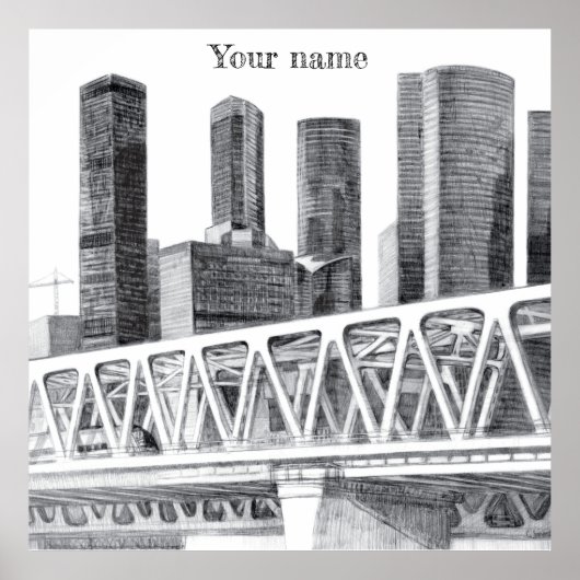 U-Bahn-Brücke Poster (Vorne)