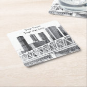 U-Bahn-Brücke Rechteckiger Pappuntersetzer (angewinkelt)