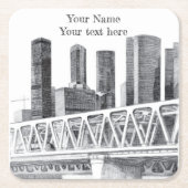 U-Bahn-Brücke Rechteckiger Pappuntersetzer (Vorderseite)