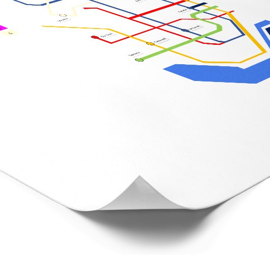 U-Bahn der fantastischen Stadt Poster (Ecke)