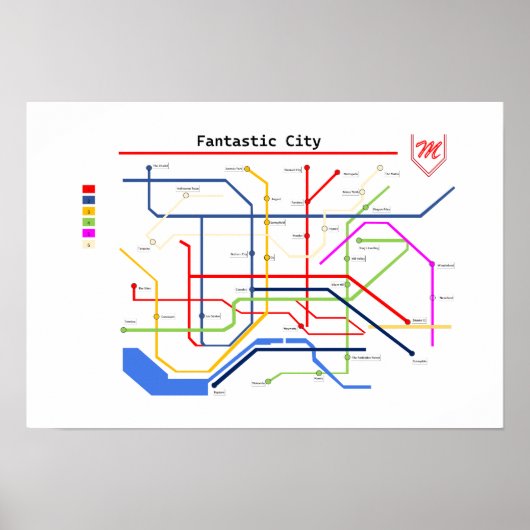U-Bahn der fantastischen Stadt Poster (Vorne)