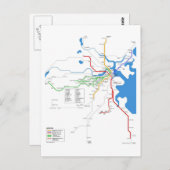 U-Bahn in Boston Postkarte (Vorne/Hinten)