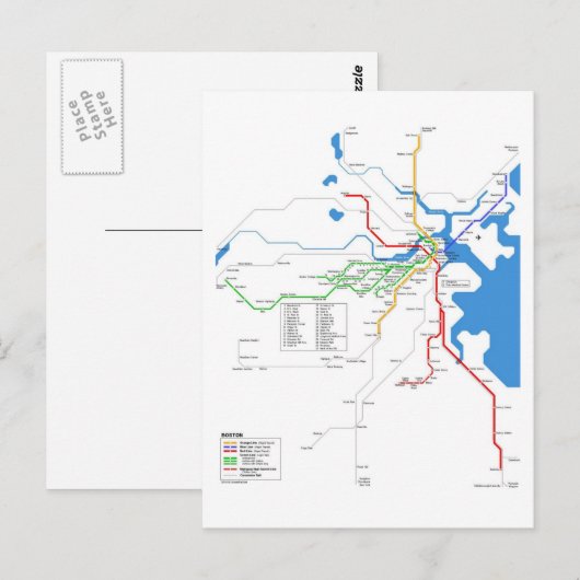 U-Bahn in Boston Postkarte (Vorne/Hinten)