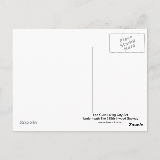 U-Bahn in Upper Manhattan unter den Spuren. Postkarte (Rückseite)