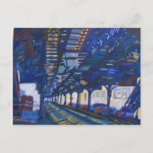 U-Bahn in Upper Manhattan unter den Spuren. Postkarte (Vorderseite)