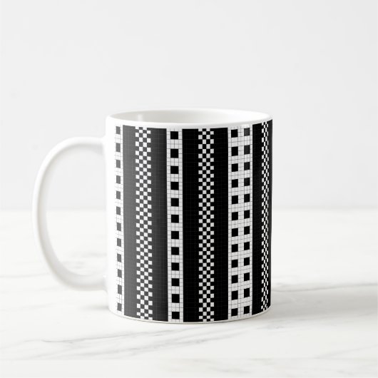 U-Bahn-Karierte Geometrien RL90 Kaffeetasse (Links)