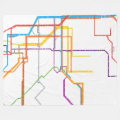U-Bahn-Karte Fleecedecke (Vorderseite (Horizontal))