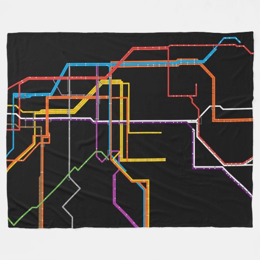 U-Bahn-Karte Fleecedecke (Vorderseite (Horizontal))