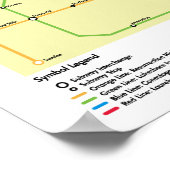 U-Bahn-Karte für die Region Waterloo (fiktiv) Poster (Ecke)