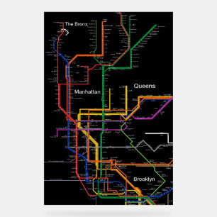 U-Bahn-Karte NY-Stadt Acrylschild