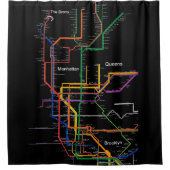 U-Bahn-Karte NY-Stadt Duschvorhang (Vorderseite)