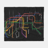 U-Bahn-Karte NY-Stadt Fleecedecke (Vorderseite (Horizontal))