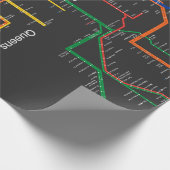U-Bahn-Karte NY-Stadt Geschenkpapier (Ecke)