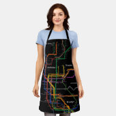 U-Bahn-Karte NY-Stadt Schürze (Getragen)