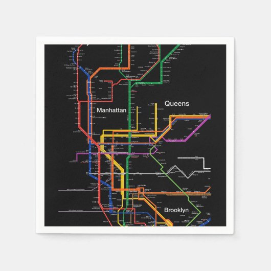 U-Bahn-Karte NY-Stadt Serviette (Vorderseite)