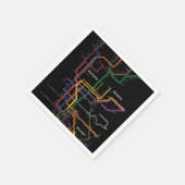 U-Bahn-Karte NY-Stadt Serviette (Ecke)