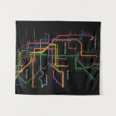 U-Bahn-Karte NY-Stadt Wandteppich (Vorderseite (Horizontal))