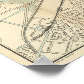 U-Bahn-Karte Vintag Downtown Boston (1917) Poster (Ecke)