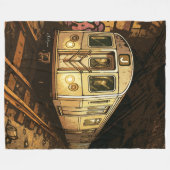 U-Bahn NYC Graffiti Mural Fleece Blanket (Vorderseite (Horizontal))