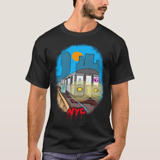 U-Bahn-Serie 7 des NYC T-Shirt (Vorderseite)