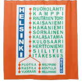 U-Bahn-Stationen in Helsinki Duschvorhang (Vorderseite)