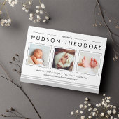 U-Bahn-Streifen Geburtsankündigung | Grau Ankündigung