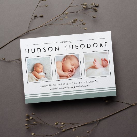 U-Bahn-Streifen Geburtsankündigung | Moss Ankündigung