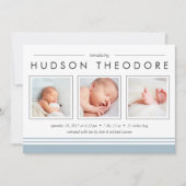 U-Bahn-Streifen Geburtsankündigung | Sky Ankündigung (Vorderseite)