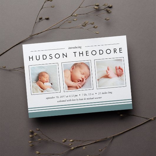 U-Bahn-Streifen Geburtsankündigung | Wald Ankündigung