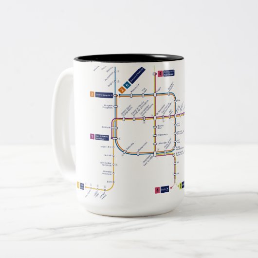 U-Bahn-Tasse Brusell Zweifarbige Tasse (Vorderseite Links)