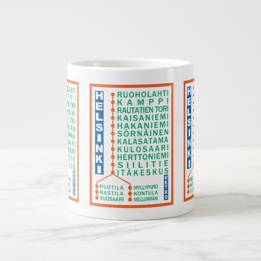U-Bahn-Tasse in Helsinki Jumbo-Tasse (Vorderseite)