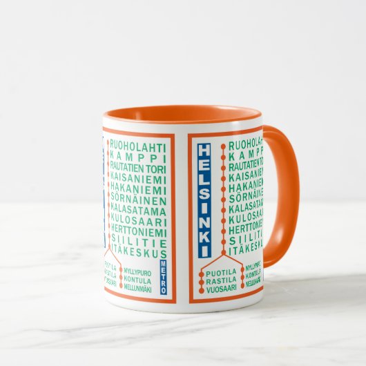 U-Bahn-Tasse in Helsinki Tasse (VorderseiteRechts)