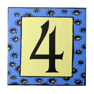 U-Bahn-Tiles, blaue Rahmensterne 4 Vier Fliese