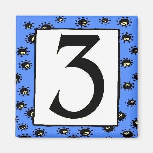 U-Bahn-Tiles drei auf Magnet (Vorne)