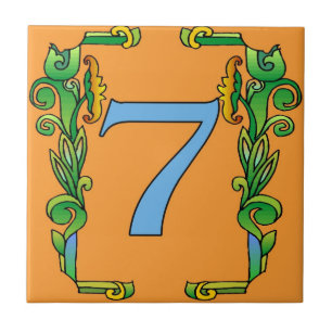 U-Bahn-Tiles Green Scroll Frame 7 Sieben Fliese