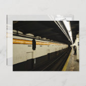 U-Bahn-Tunnel mit Fliesenwand Postkarte (Vorne/Hinten)