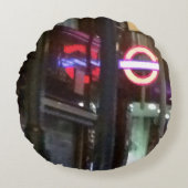 U-BAHN UNTERGRUND TUBE LONDON NEON LIGHTS RUNDES KISSEN (Vorderseite)